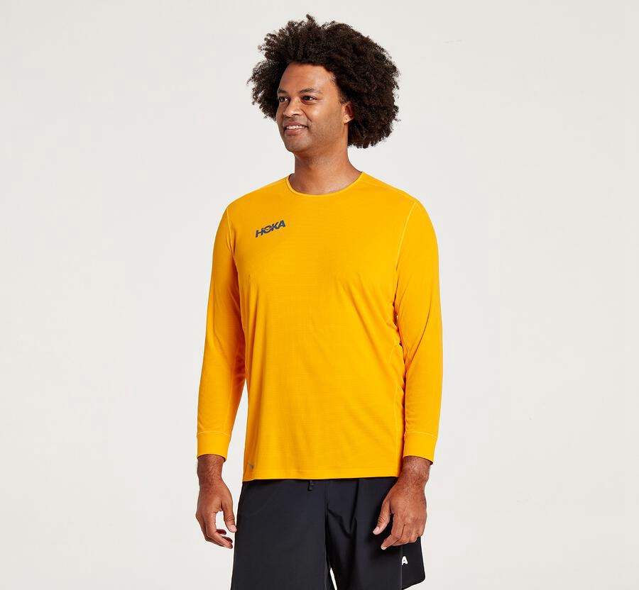 Top Hoka One One Hombre - Performance 3/4 Sleeve - Amarillo - PVN321904